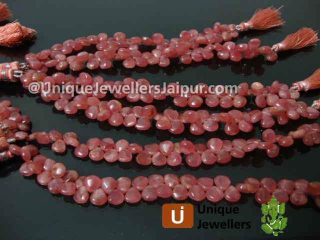 Rhodocrosite Plain Heart Beads