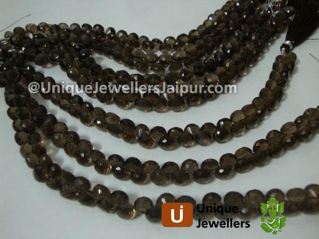 Smokey Faceted Onion Beads