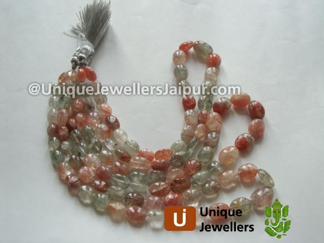 Multi Sunstone Plain Oval Beads