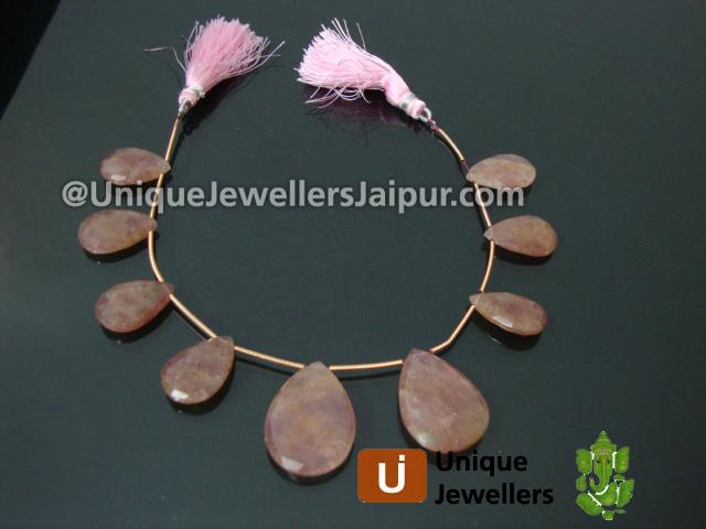 Strawberry Quartz Far Faceted Pear Beads