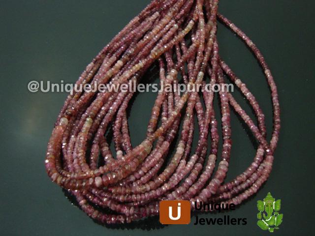 Multi Pink Turmuline Faceted Roundelle Beads