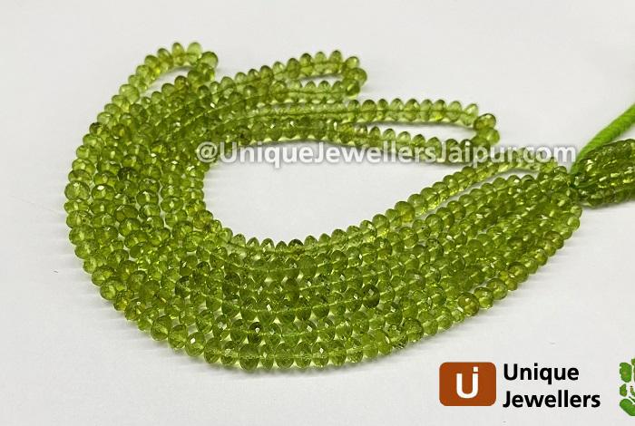 Peridot Far Faceted Roundelle Beads