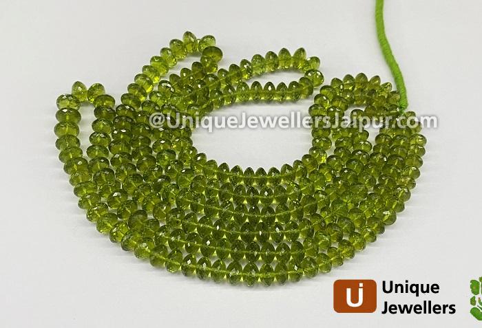 Olive Peridot Far Micro Cut Roundelle Beads