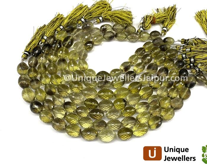 Bi Lemon Quartz Faceted Drum Beads