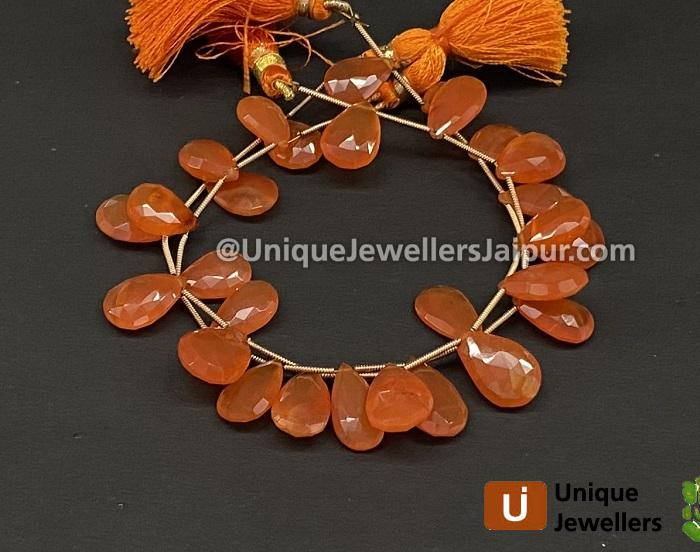 Carnelian Briollete Pear Beads