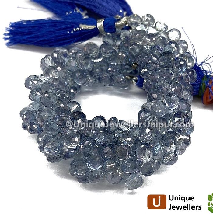 Blue Quartz Faceted Onion Beads