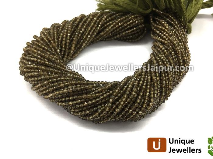 Brown Zircon Faceted Roundelle Beads