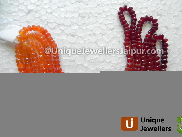 Fire Opal Faceted Roundelle Beads