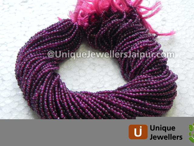 Garnet Plain Round Beads