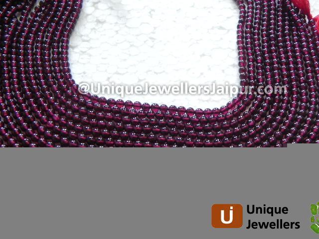 Garnet Plain Round Beads