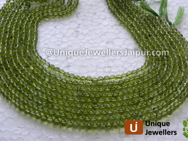 Peridot Plain Round Beads