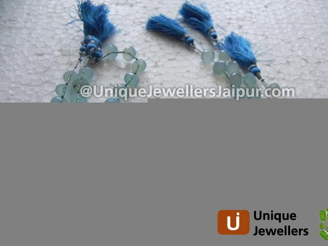 Aqua Foam Blue Chalcedony Faceted Onion Beads