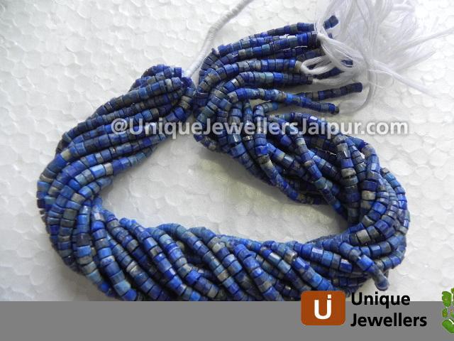 Lapis Faceted Tyre Beads