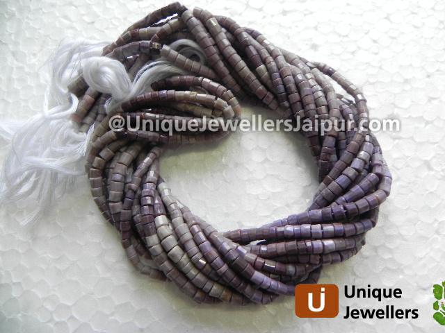 Dumortierite Faceted Tyre Beads