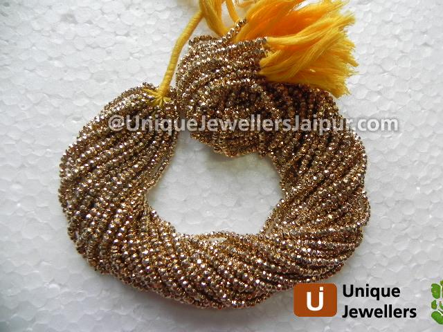 Golden Shine Pyrite Faceted Roundelle Beads