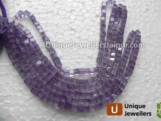 Amethyst Plain Cubes Beads