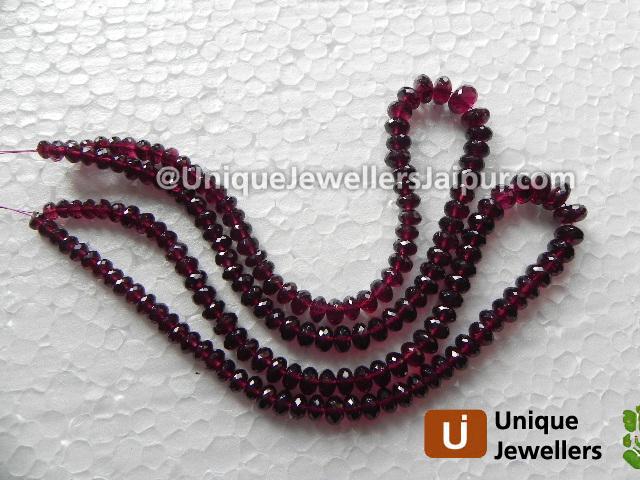 Rhodolite Garnet Far Faceted Roundelle Beads