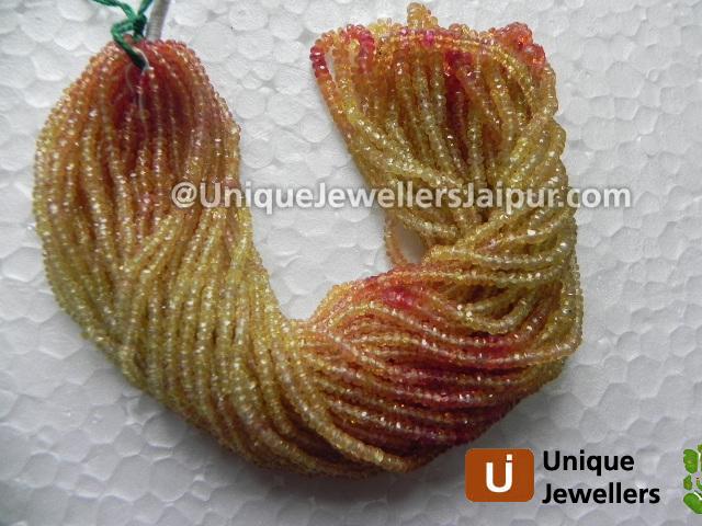 Yellow Sapphire(Shaded) Faceted Roundelle Beads