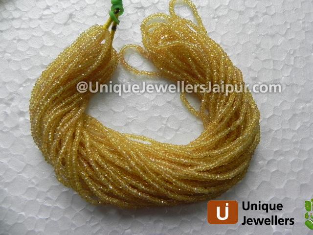 Yellow Sapphire Faceted Roundelle Beads