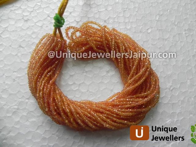 Orange Sapphire Faceted Roundelle Beads