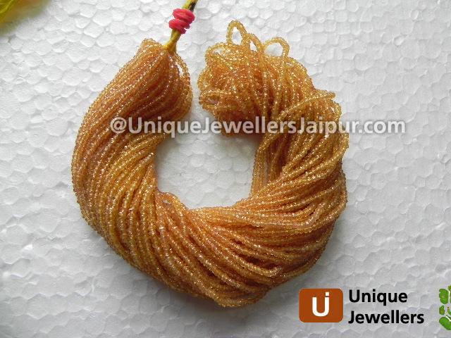 Orange Sapphire Faceted Roundelle Beads