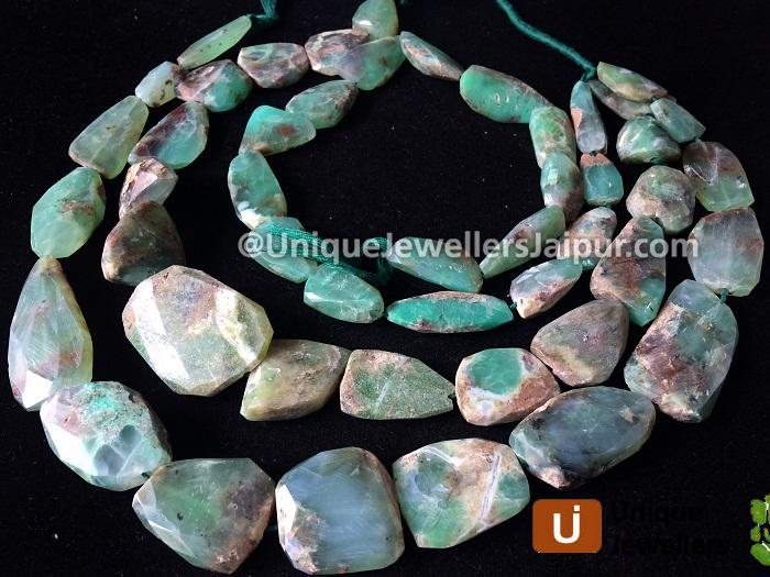 Crysoprase Faceted Nugget Beads