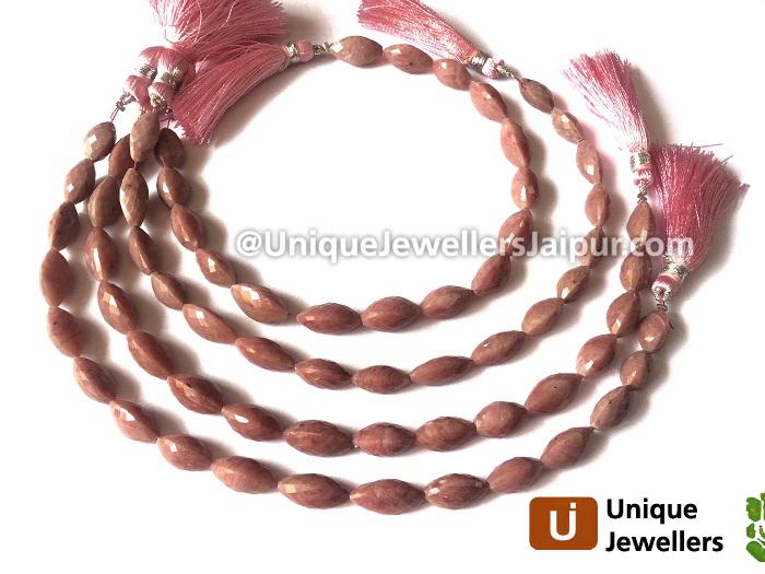 Rhodonite Faceted Cardamom Beads