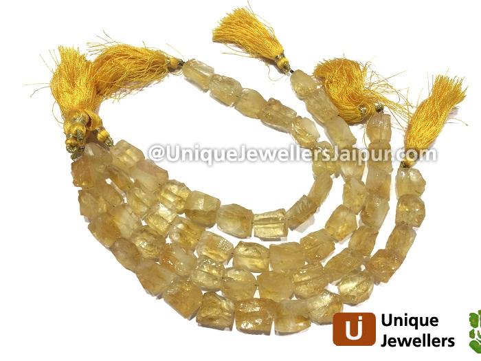 Citrine Hammered Nugget Beads