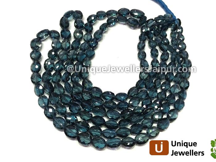 London Blue Topaz Far Faceted Oval Beads