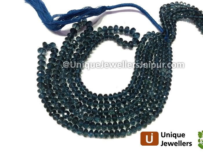 London Blue Topaz Far Faceted Roundelle Beads