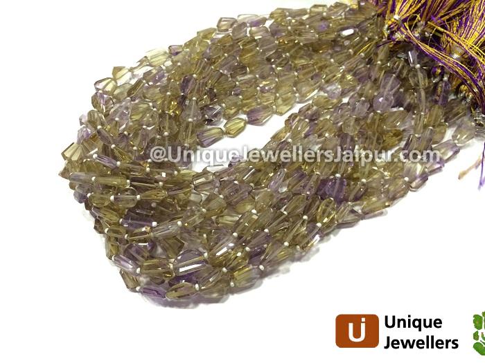 Ametrine Faceted Nugget Beads