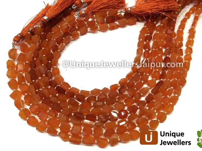 Carnelian Faceted Nugget Beads