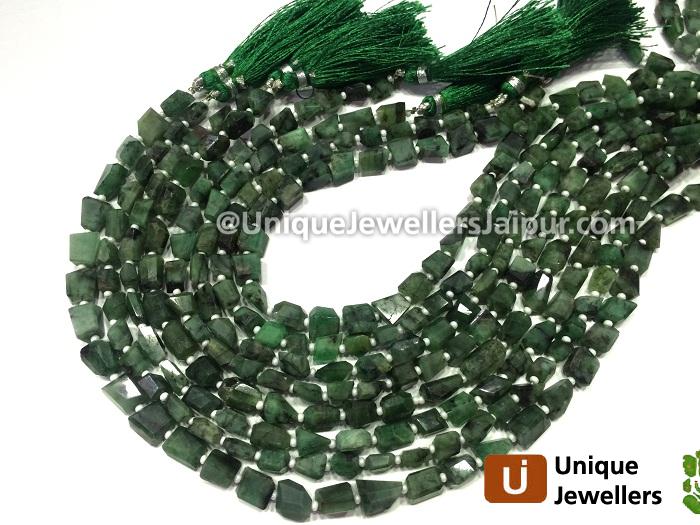 Emerald Faceted Nugget Beads