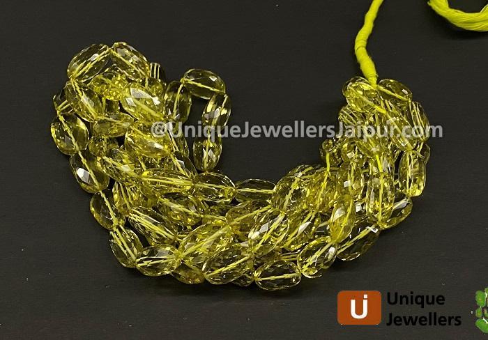 Lemon Quartz Faceted Nugget Beads