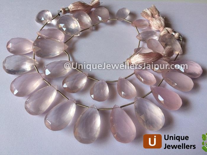 Rose Quartz Far Faceted Pear