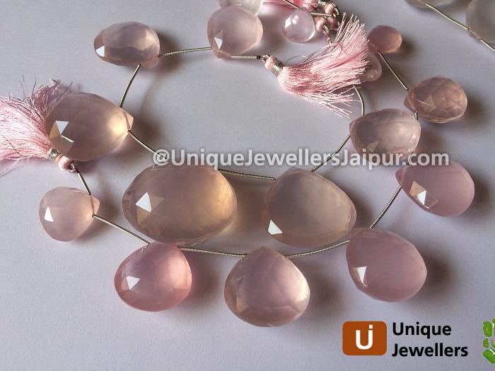 Rose Quartz Far Faceted Heart