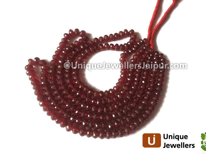 Ruby Far Faceted Roundelle Beads