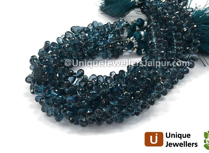 London Blue Topaz Faceted Drop Beads