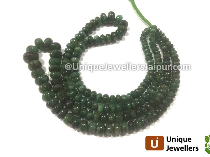 Deep Emerald Plain Roundelle Beads