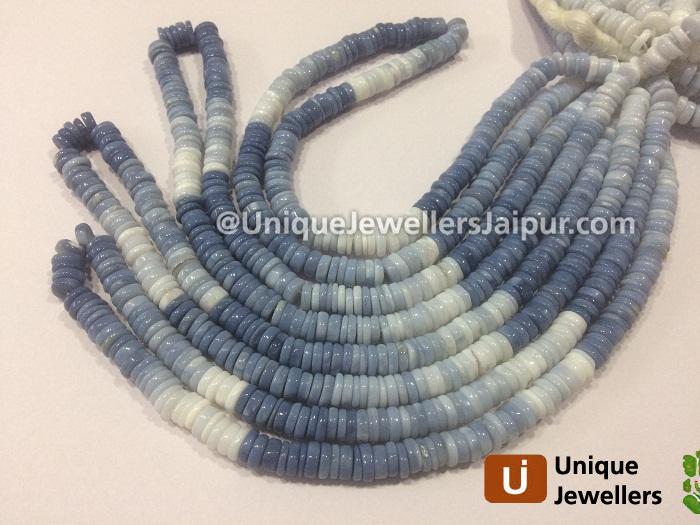 Blue Opal Smooth Tyre Beads