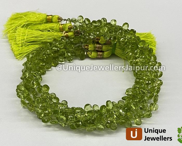 Peridot Briollete Pear Beads