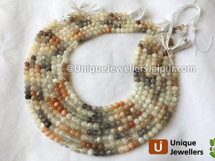 Multi Moonstone Smooth Round Beads