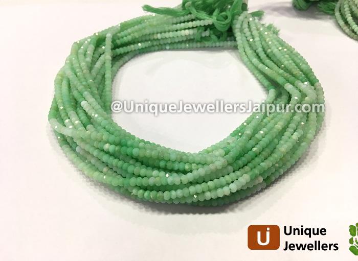 Green Opal Shaded Micro Cut Roundelle Beads