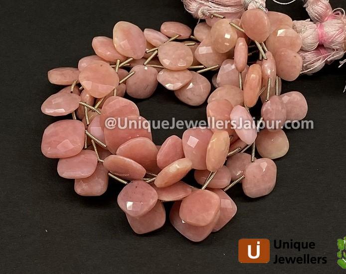 Pink Opel Briollete Cushion Beads