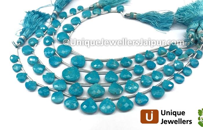 Sleeping Beauty Turquoise Faceted Heart Beads