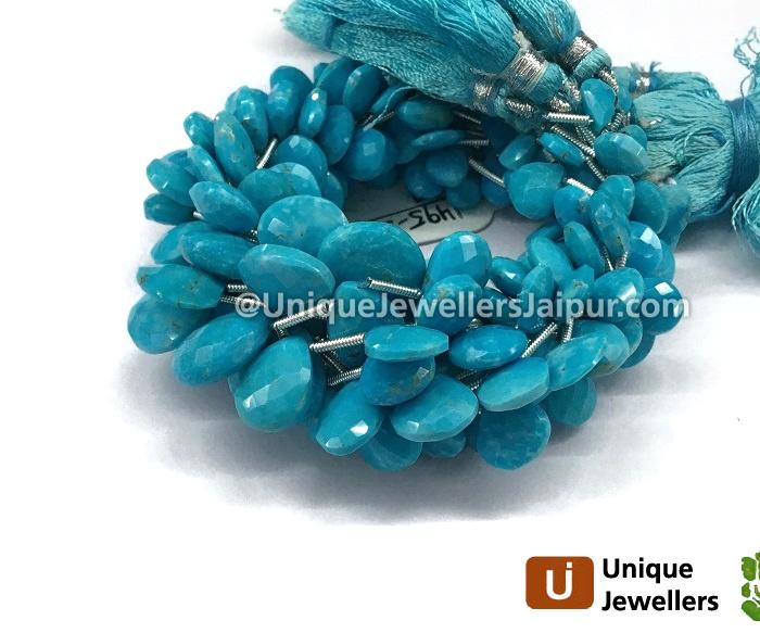 Sleeping Beauty Turquoise Faceted Pear Beads