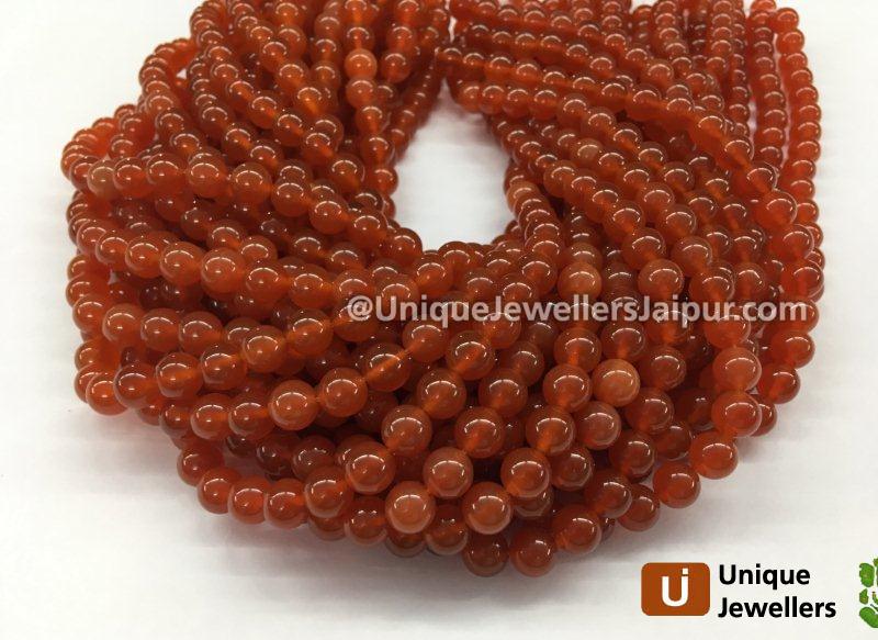 Red Onyx Smooth Round Beads