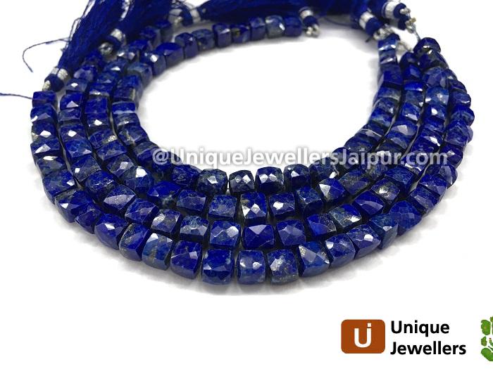 Lapis Faceted Cube Beads