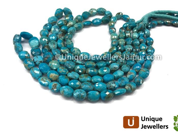 Turquoise Faceted Oval Nugget Beads