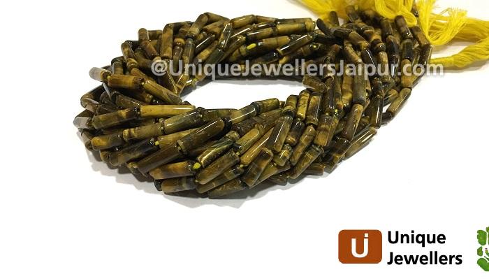 Tiger Eye Plain Tube Beads